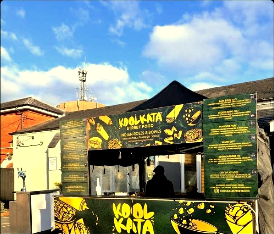KoolKata street food stall set up and serving at a wedding in Leicestershire