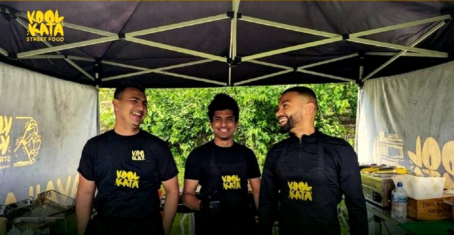 The KoolKata street food team at a corporate event in Leicester